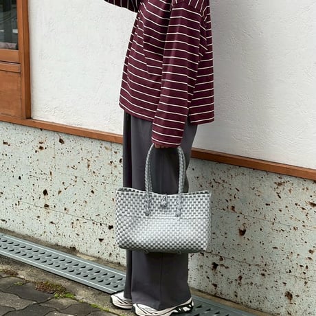 【10月19日(月)〜10月23日(金)発送】 BOSTON BAG No.20  'gingham' _Silver Obscura