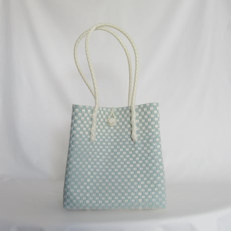 【8月24日(月)〜8月28日(金)発送】 Gummy Bag No.23 (Size: M) ' gingham ' _Dusty Blue Fizz
