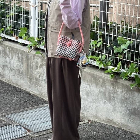 【10月26日(月)〜10月30日(金)発送】 BÉBÉ BAG No.11 ' gingham ' _ Guava