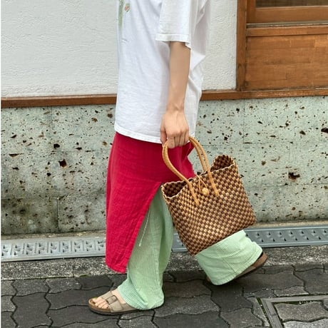 【7月6日(月)〜7月10日(金)発送】 Gummy Bag No.11 (Size: S) ' gingham ' _Caramel Mocha