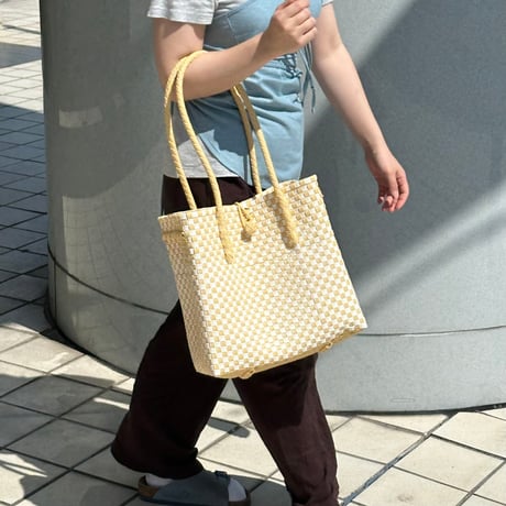 【7月13日(月)〜7月17日(金)発送】 Gummy Bag No.17 (Size: M) ' gingham ' _Milk Crepe