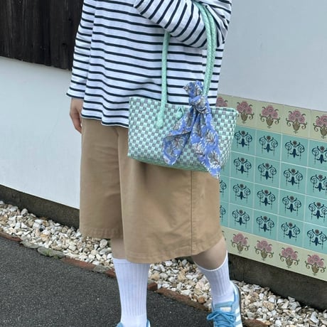 【9月28日(月)〜10月2日(金)発送】 Bag×Handkerchief［G］Panini 'gingham'_Orchid Dew