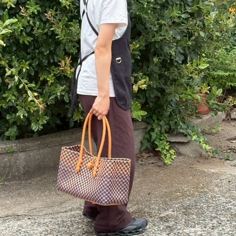 【7月27日(月)〜7月31日(金)発送】 BOSTON BAG No.15  'gingham' _ Blueberry Pie