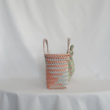 【7月27日(月)〜7月31日(金)発送】 Bag×Handkerchief［B］Mekearibag (Size : S) _Peach × Gomashio