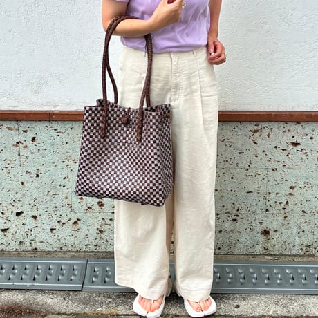 【7月21日(火)〜7月24日(金)発送】 Gummy Bag No.17 (Size: M) ' gingham ' _Urban Taupe