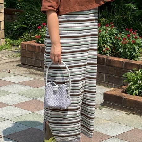 【8月31日(月)〜順次発送】 BÉBÉ BAG No.1 ' gingham ' _Purple Clay