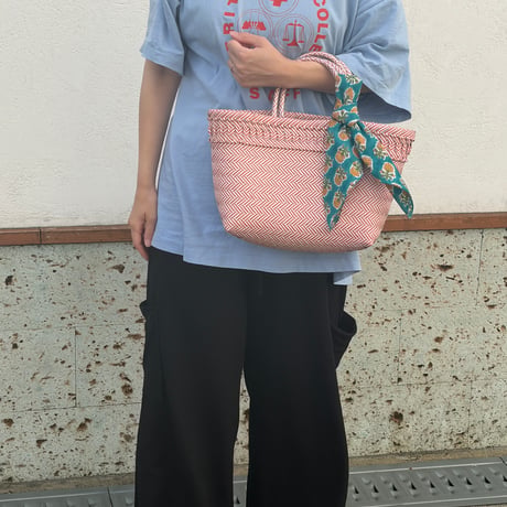 【8月10日(月)〜順次発送】 Bag×Handkerchief［E］Mekearibag (Size : S) _Yasashii Pink