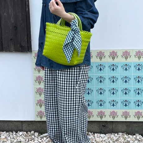 【9月28日(月)〜10月2日(金)発送】  Bag×Handkerchief［A］Mekearibag (Size : S) _Lime