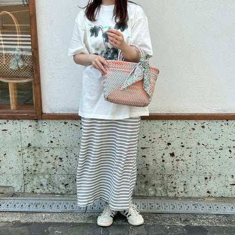 【7月27日(月)〜7月31日(金)発送】 Bag×Handkerchief［B］Mekearibag (Size : S) _Peach × Gomashio