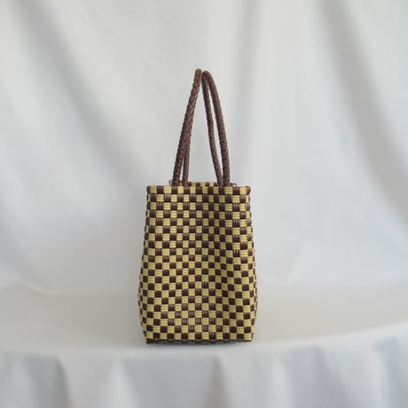 【7月27日(月)〜7月31日(金)発送】 BOSTON BAG No.14  'gingham' _ Hazelnut