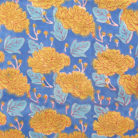 【8月10日(月)〜順次発送】 Indian Cotton Handkerchief [K] - BLUE49