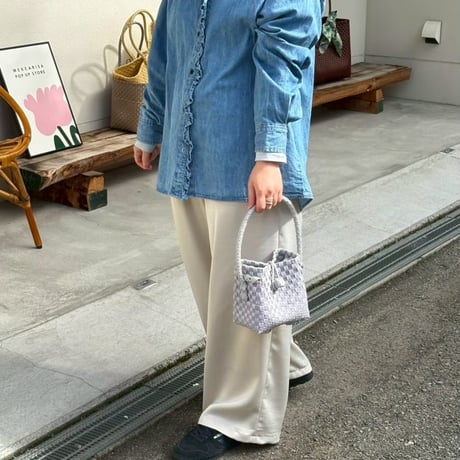 【10月13日(火)〜10月16日(金)発送】 BÉBÉ BAG No.1 ' gingham ' _Purple Clay