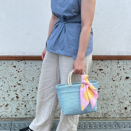 【8月3日(月)〜8月7日(金)発送】 Bag×Handkerchief［A］Mekearibag (Size : S) _Powder Blue