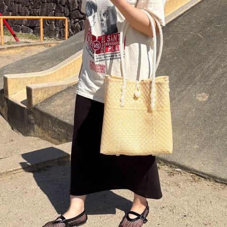 【8月24日(月)〜8月28日(金)発送】 Gummy Bag No.21 (Size: M) ' gingham ' _Custard Fizz