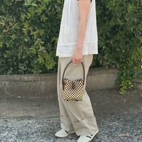 【7月27日(月)〜7月31日(金)発送】 BÉBÉ BAG No.14 ' gingham ' _ Hazelnut