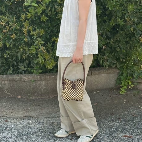 【7月27日(月)〜7月31日(金)発送】 BÉBÉ BAG No.14 ' gingham ' _ Hazelnut