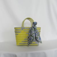 【7月13日(月)〜7月17日(金)発送】 Bag×Handkerchief［E］Mekearibag (Size : S) _ Yellow Silver (cross)