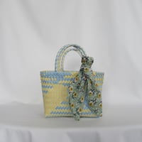 【7月21日(火)〜7月24日(金)発送】 Bag×Handkerchief［B］Mekearibag (Size : S) _Yasashii Blue×Butter