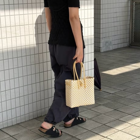 【7月27日(月)〜7月31日(金)発送】  Gummy Bag No.6 (Size: S) ' gingham ' _Milk Crepe