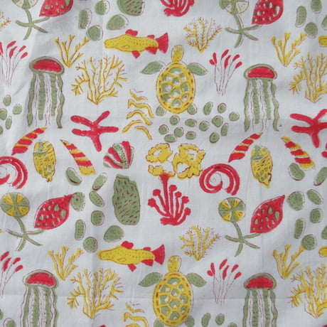 【8月10日(月)〜順次発送】 Indian Cotton Handkerchief [E] - WH45