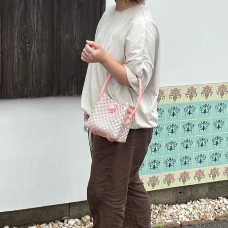 【8月10日(月)〜順次発送】 BÉBÉ BAG No.11 ' gingham ' _Cotton Candy