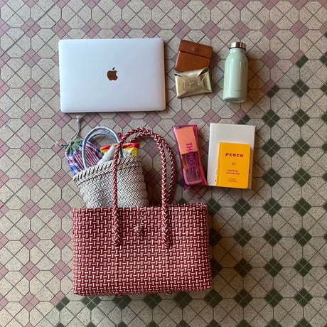 【9月24日(木)〜9月25日(金)発送】 BOSTON BAG No.25 'gingham'  _ Cotton Candy