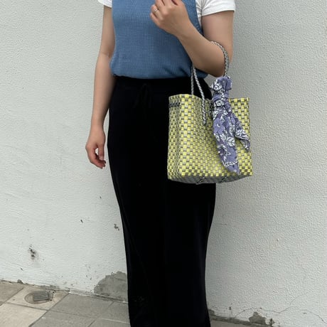 【8月31日(月)〜順次発送】 Bag×Handkerchief［F］Gummy bag ' gingham ' (Size : S) _Sparkle