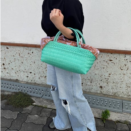 【7月6日(月)〜7月10日(金)発送】 Bag×Handkerchief［F］Mekearibag BOUQUET _ Peacock Green