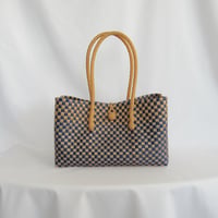 【8月3日(月)〜8月7日(金)発送】  BOSTON BAG No.14  'gingham' _ Blueberry Pie