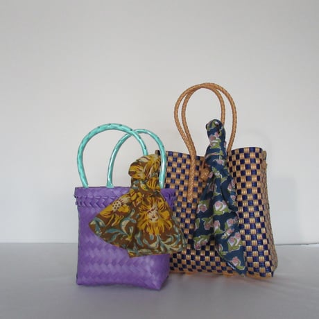【10月5日(月)〜10月9日(金)発送】  Bag×Handkerchief［F］Gummy bag ' gingham ' (Size : S) _ Blueberry Pie
