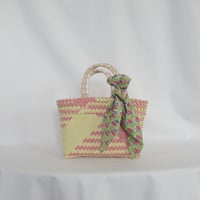 【7月6日(月)〜7月10日(金)発送】 Bag×Handkerchief［C］Mekearibag (Size : S) _ Yasashii Pink × Butter