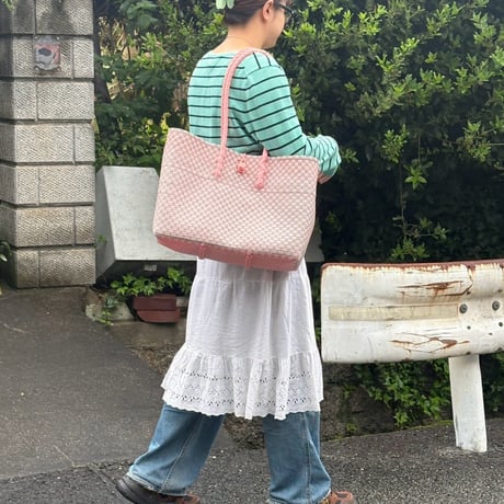【10月19日(月)〜10月23日(金)発送】 ALLDAY BAG No.10  'gingham'   _Cotton Candy