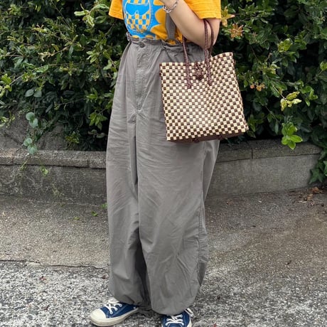 【7月27日(月)〜7月31日(金)発送】 Gummy Bag  No.10 (Size: S) ' gingham ' _Hazelnut