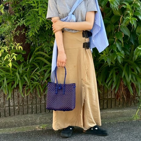 【9月28日(月)〜10月2日(金)発送】Gummy Bag No.9 (Size: S) ' gingham ' _Azzurro e Marrone