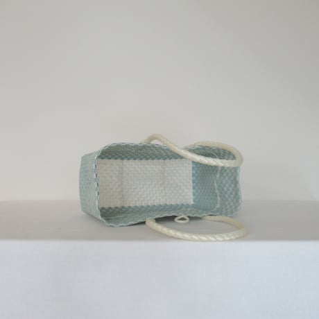 【10月13日(月)〜10月16日(金)発送】 BOSTON BAG No.32 'gingham' _ Dusty Blue Fizz