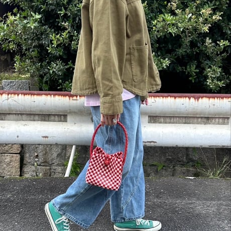 【10月26日(月)〜10月30日(金)発送】 BÉBÉ BAG No.4 ' gingham ' _Poppy