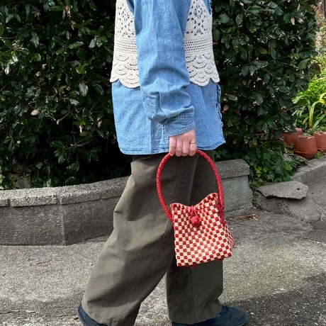 【8月31日(月)〜順次発送】 BÉBÉ BAG No.5 ' gingham ' _Apple Pie
