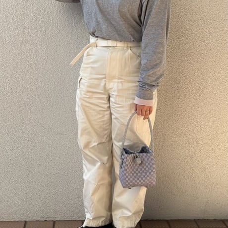 【10月26日(月)〜10月30日(金)発送】 BÉBÉ BAG No.1 ' gingham ' _Purple Clay