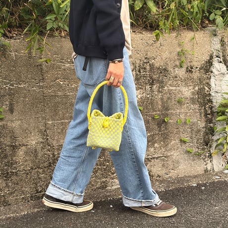 【10月26日(月)〜10月30日(金)発送】 BÉBÉ BAG No.9 ' gingham ' _Lemongrass