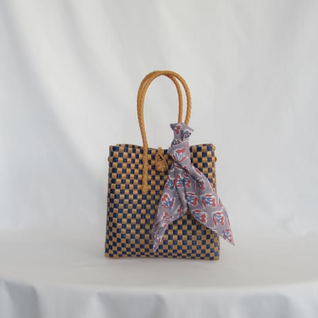 【7月27日(月)〜7月31日(金)発送】  Bag×Handkerchief［E］Gummy bag ' gingham ' (Size : S) _ Blueberry Pie