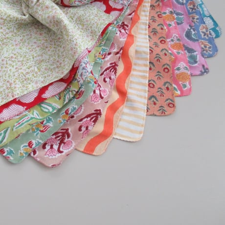 【8月3日(月)〜8月7日(金)発送】 Indian Cotton Handkerchief [E] - GREEN19