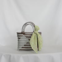 【8月24日(月)〜8月28日(金)発送】  Bag×Handkerchief［D］Mekearibag (Size : S) _Mocha Silver