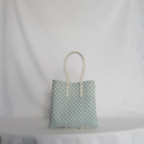 【8月24日(月)〜8月28日(金)発送】 Gummy Bag No.12 (Size: S) ' gingham ' _Dusty Blue Fizz
