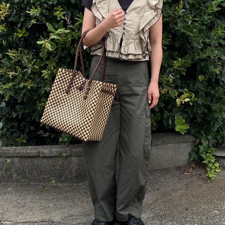 かごバッグ mekearisa Gummy bag gingham L Dark Green CATEGORY GINGHAM | MEKEARISA