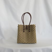 【8月10日(月)〜順次発送】 Gummy Bag  No.10 (Size: S) ' gingham ' _Hazelnut