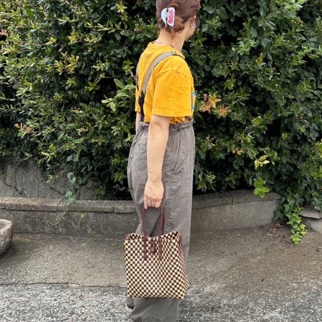 【7月27日(月)〜7月31日(金)発送】 Gummy Bag  No.10 (Size: S) ' gingham ' _Hazelnut