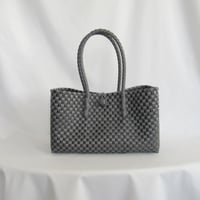 【8月3日(月)〜8月7日(金)発送】  BOSTON BAG No.12  'gingham' _Charcoal Clay