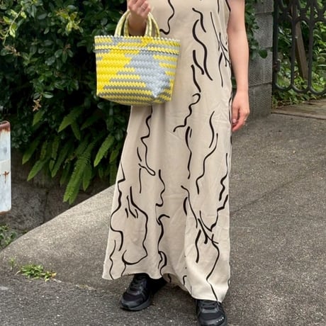【8月24日(月)〜8月28日(金)発送】 Mekearibag No.14 (Size: S) _Yellow Silver (cross)