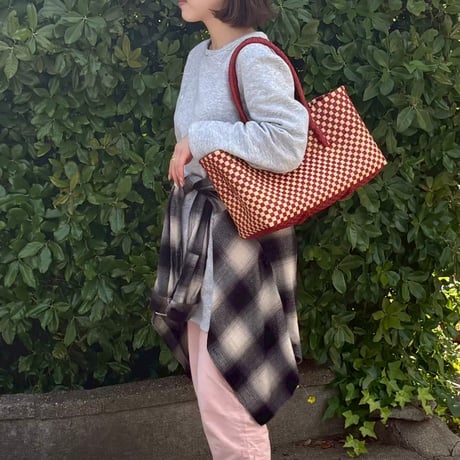 【9月28日(月)〜10月2日(金)発送】 BOSTON BAG No.28 'gingham' _ Apple Pie