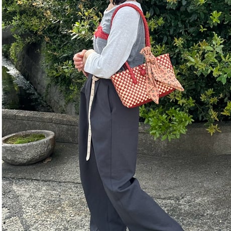 【9月28日(月)〜10月2日(金)発送】 Bag×Handkerchief［H］Panini 'gingham'_Apple Pie